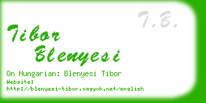 tibor blenyesi business card